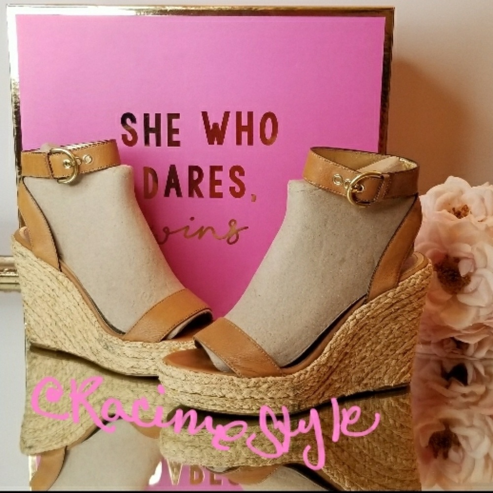 Coach Gracyn platform espadrille wedge SZ 10B